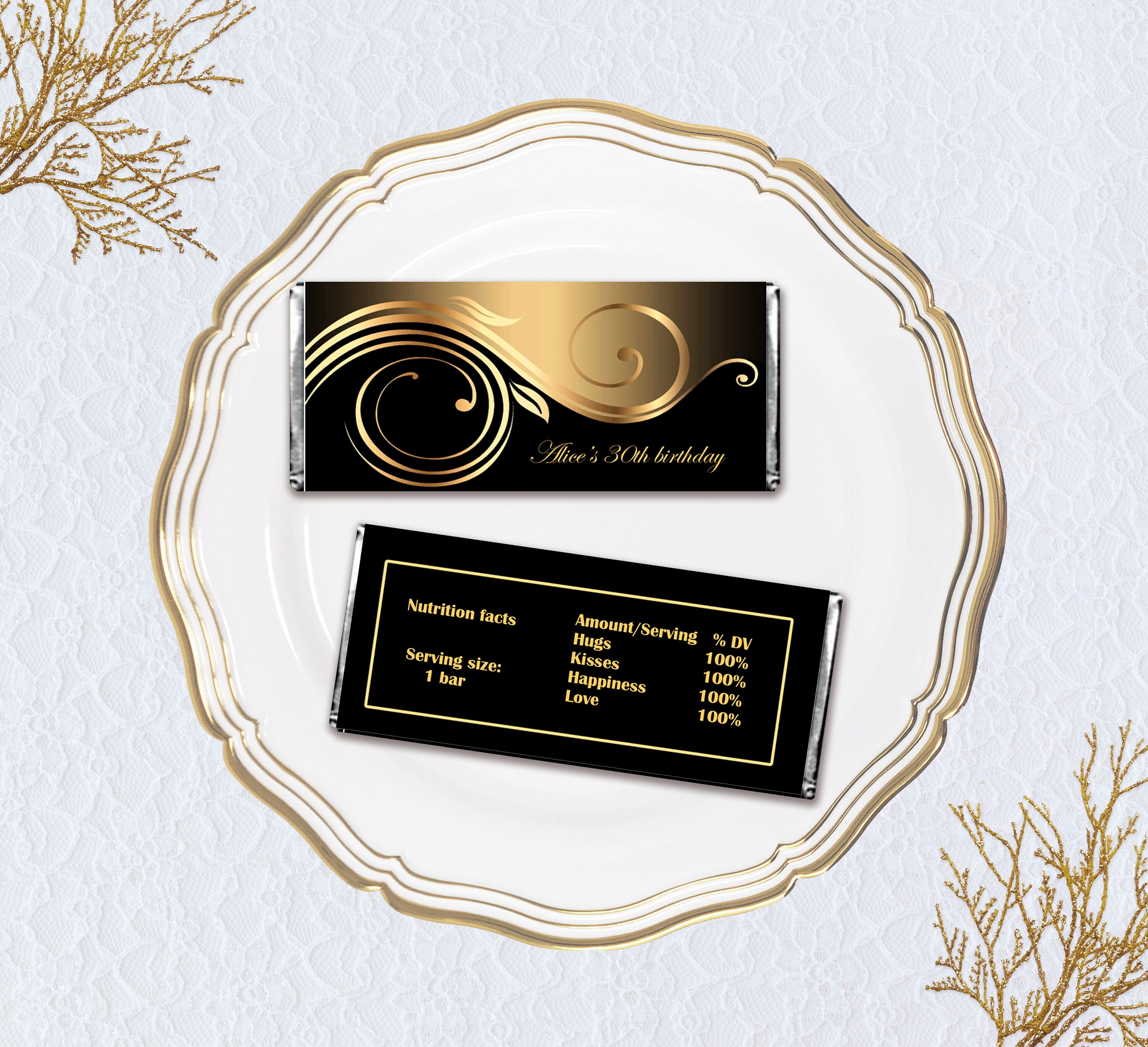 Printable Candy Bar Wrappers Elegant Black and Gold Digital  Etsy Pertaining To Candy Bar Wrapper Template Microsoft Word