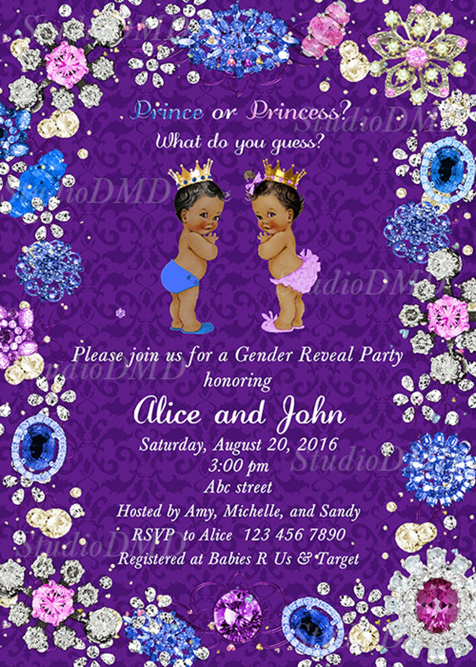 Printable Baby Shower Invitation Gender Reveal Invitation Etsy