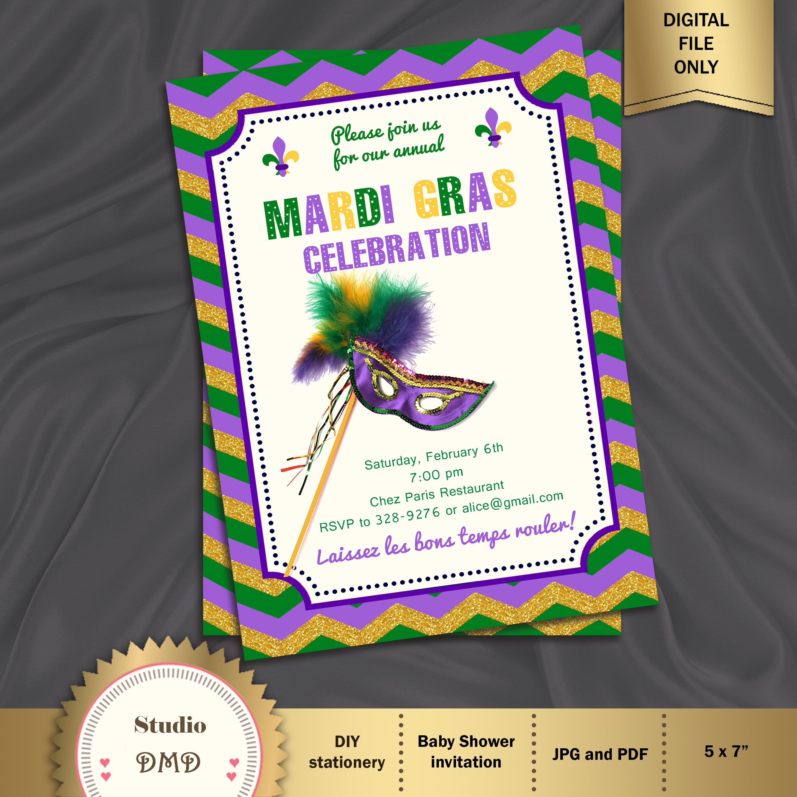 mardi gras ball invitations