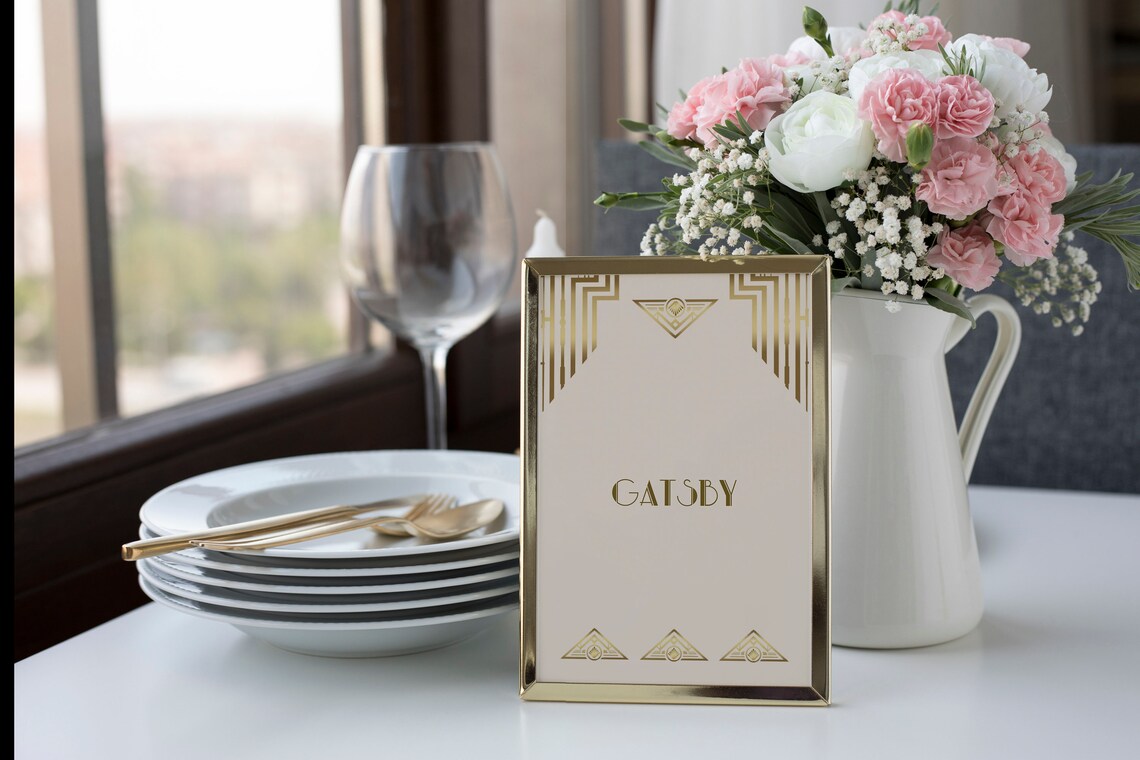 Printable Table Cards Template With the Names Art Deco Great - Etsy