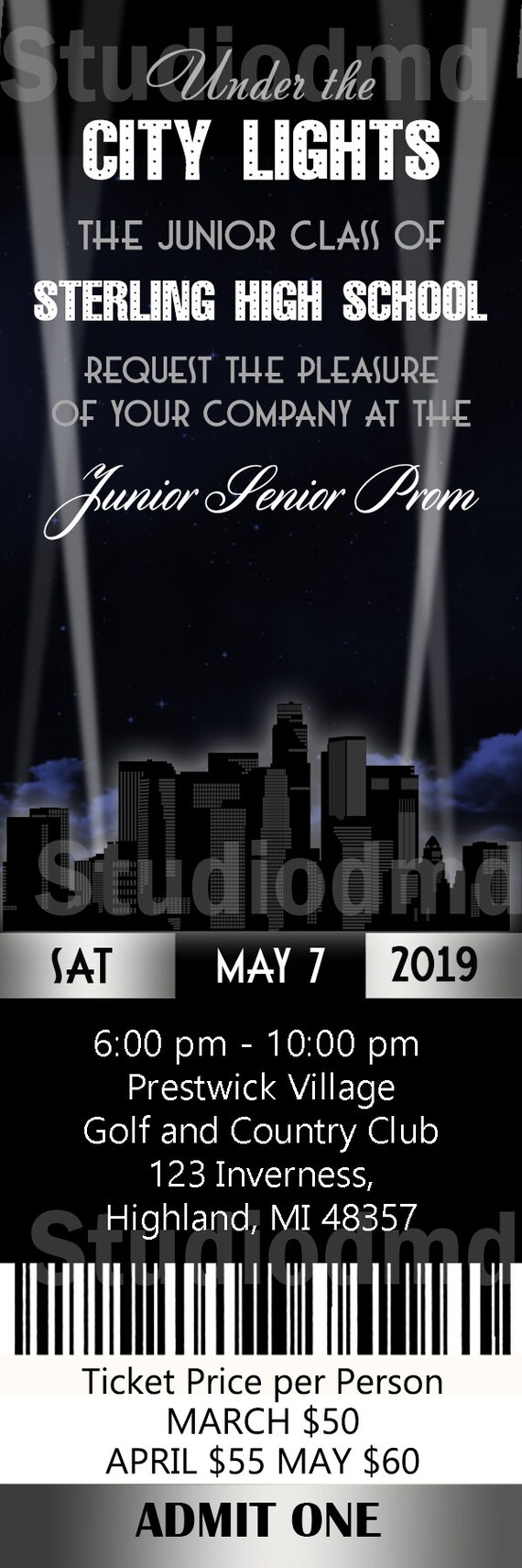Prom Decorations Idea City Scape Prom Night Invitations