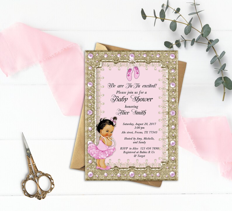 Ballerina Baby Shower Invitation Tutu Baby Shower Invitation Etsy