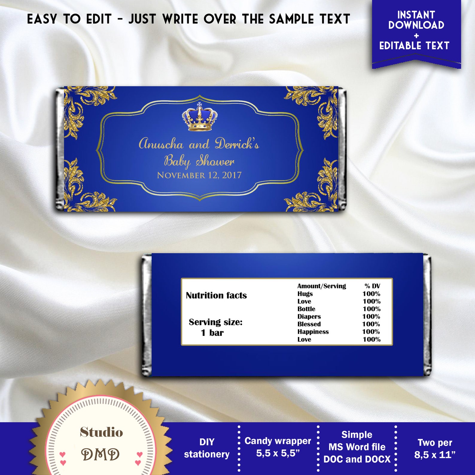 Printable Candy Bar Wrapper Hershey's Chocolate Wrapper - Etsy