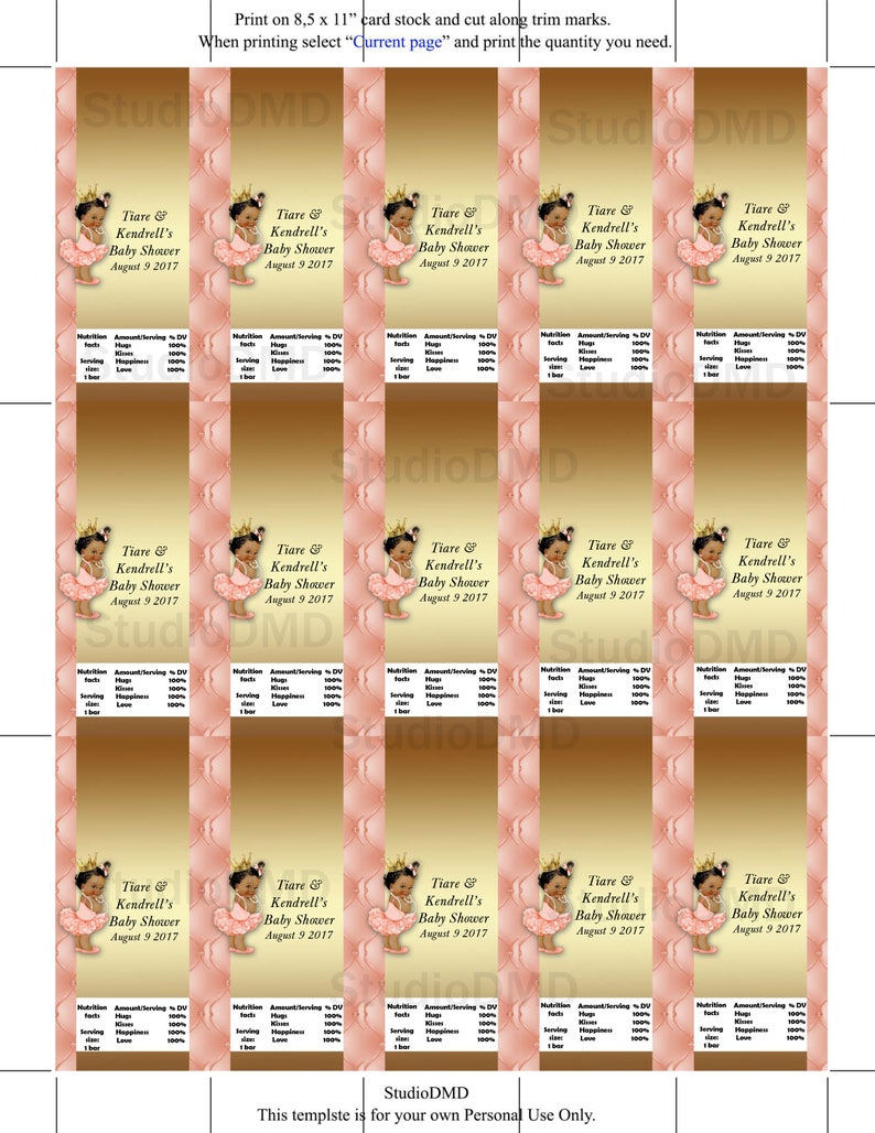 Printable Mini Candy Bar Wrappers Mini Hershey's | Etsy