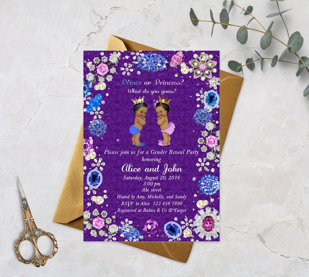 Printable Baby Shower Invitation Gender Reveal Invitation Etsy