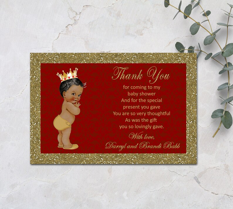 Printable Baby Shower Thank You Card Royal Baby Shower Etsy