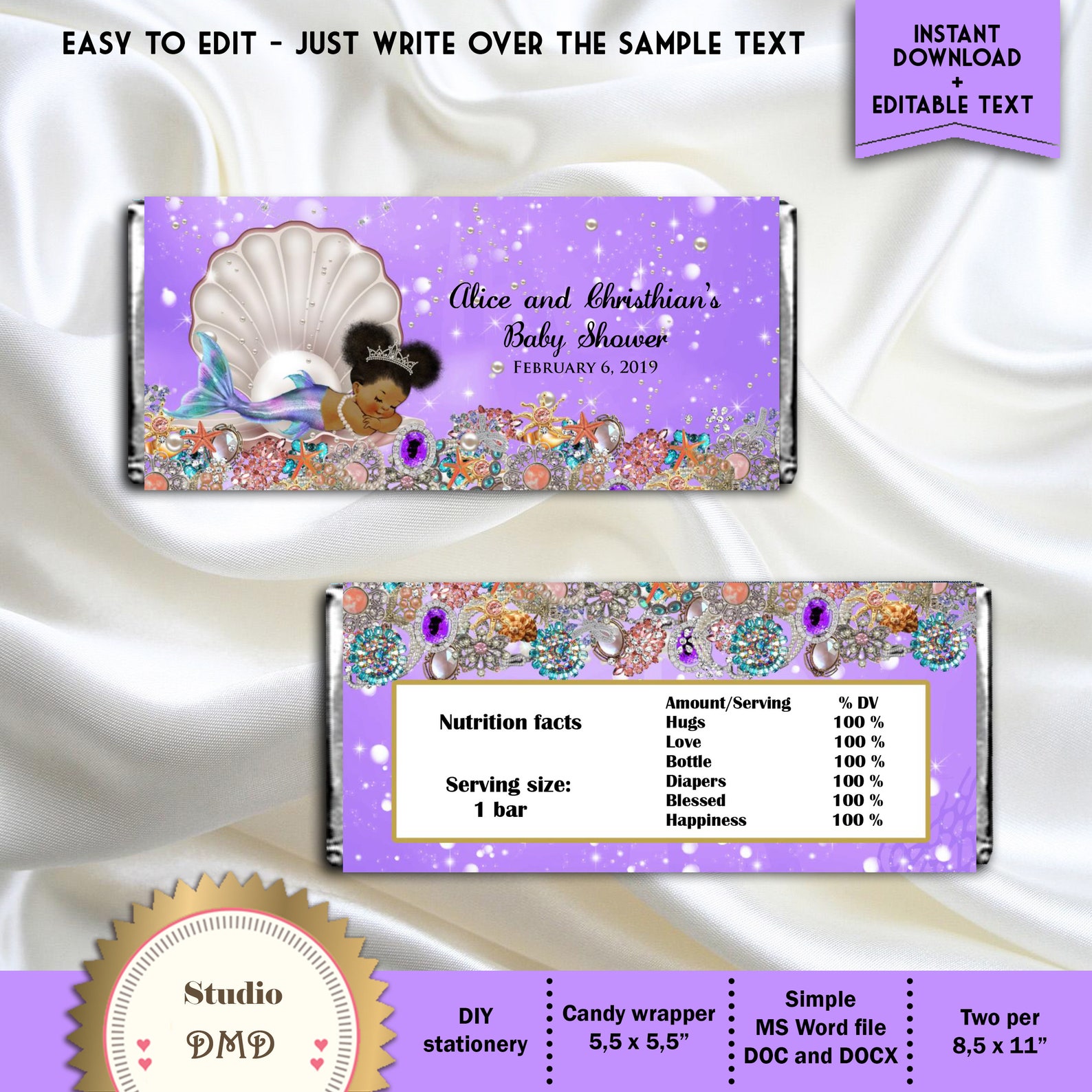 Printable Candy Bar Wrapper Hershey's Chocolate Wrapper | Etsy