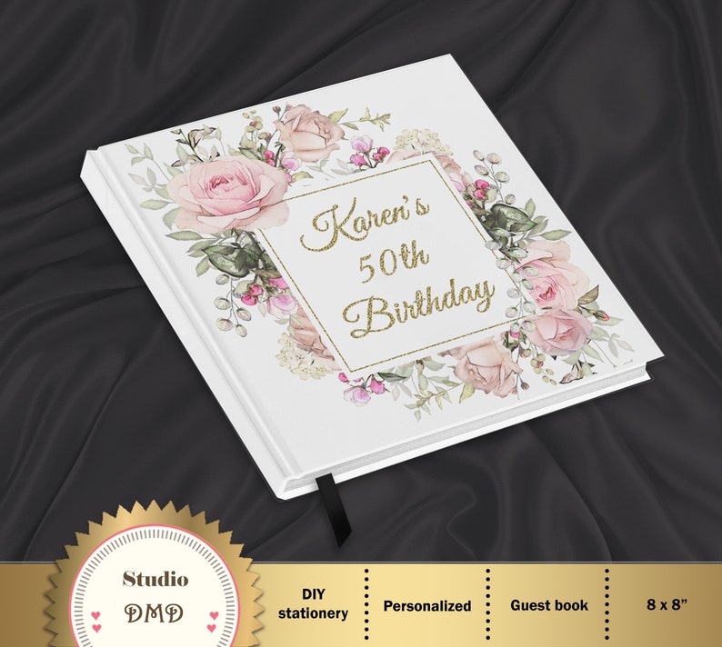 50th Birthday Guest Book Alternative Birthday Guest Book or Etsy