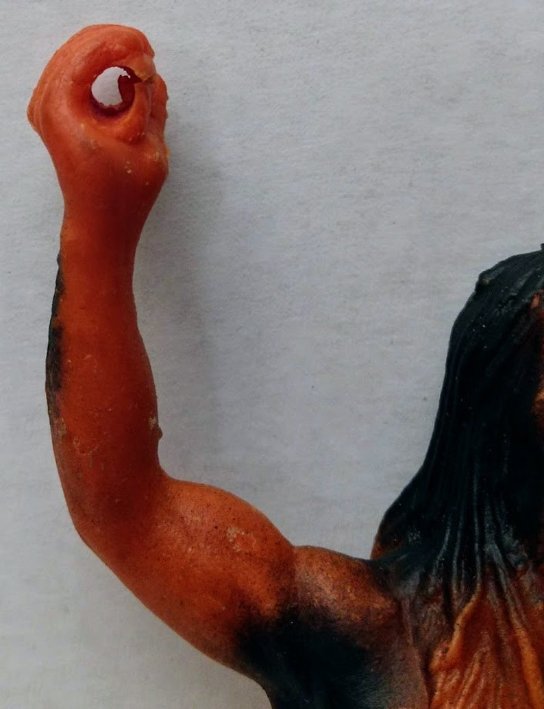 Vintage Vtg Rubber Caveman Jiggler Toy Figure Hong Kong Prehistoric Cave 60s Action 8