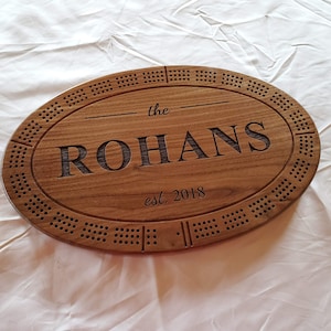 Personalized Cribbage Board, Custom Cribbage Board, Couples Cribbage, Engraved Cribbage Board, Board Game, Game Night, Wedding Gift, Est.