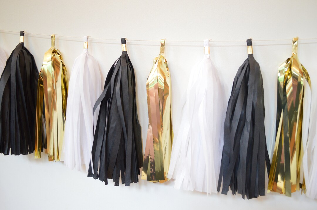 Graduation Tassel Garland Black Gold Tassels Graduation Etsy