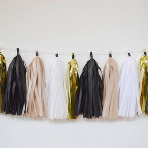 New Year's Eve Party Decoration - Black and Gold New Years - Champagne theme party- NYE 2023 - NYE Tassel Garland - NYE Party - Gatsby Party