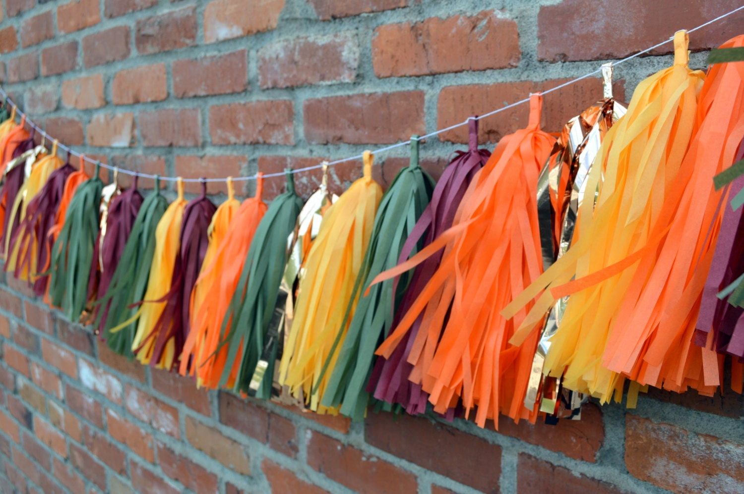 Fall Tissue Tassel Garland Fall Harvest Decorations Harvest Etsy