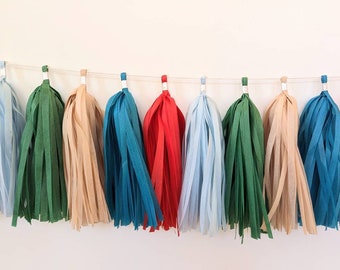 Train 2nd Birthday Party Banner: Choo Choo Tassel Garland