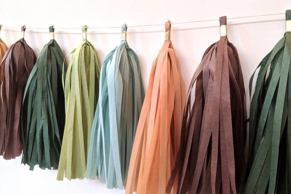 Where the wild things are party decor, wild things theme, wild one tassel banner, tassel garland, earth tones decor