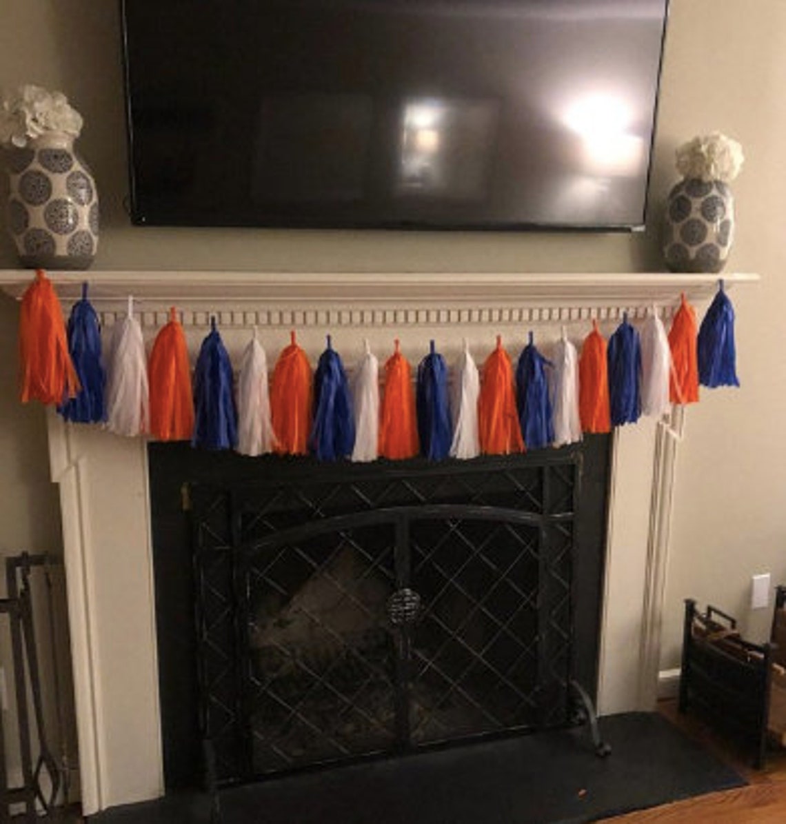 Denver Broncos Party Decorations Blue Orange and White Etsy