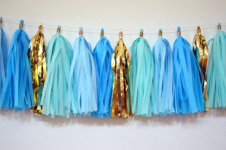Baby boy shower tassel garland boy birthday nursery wall Etsy