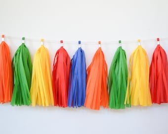 Beach Ball Tassel Garland: Beach Pool Party Tassel Decor