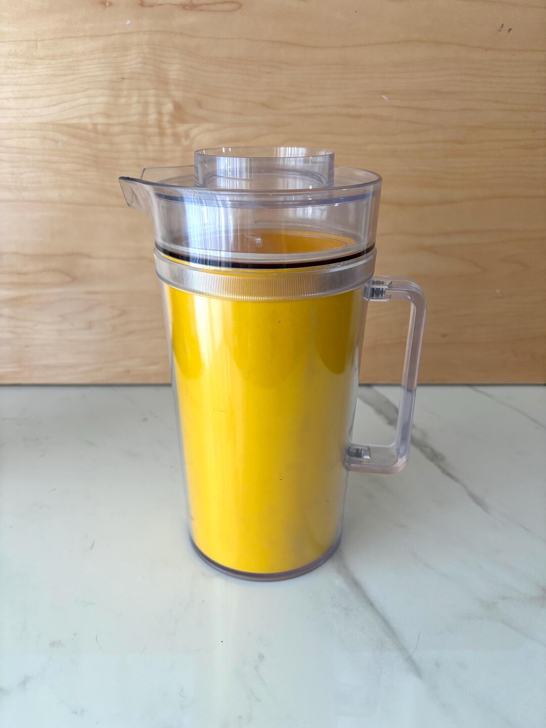 Retro Bright Yellow Plastic Pitcher With Removable Lid - Etsy