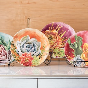 Vintage Succulent Dessert/Salad plates Pier 1