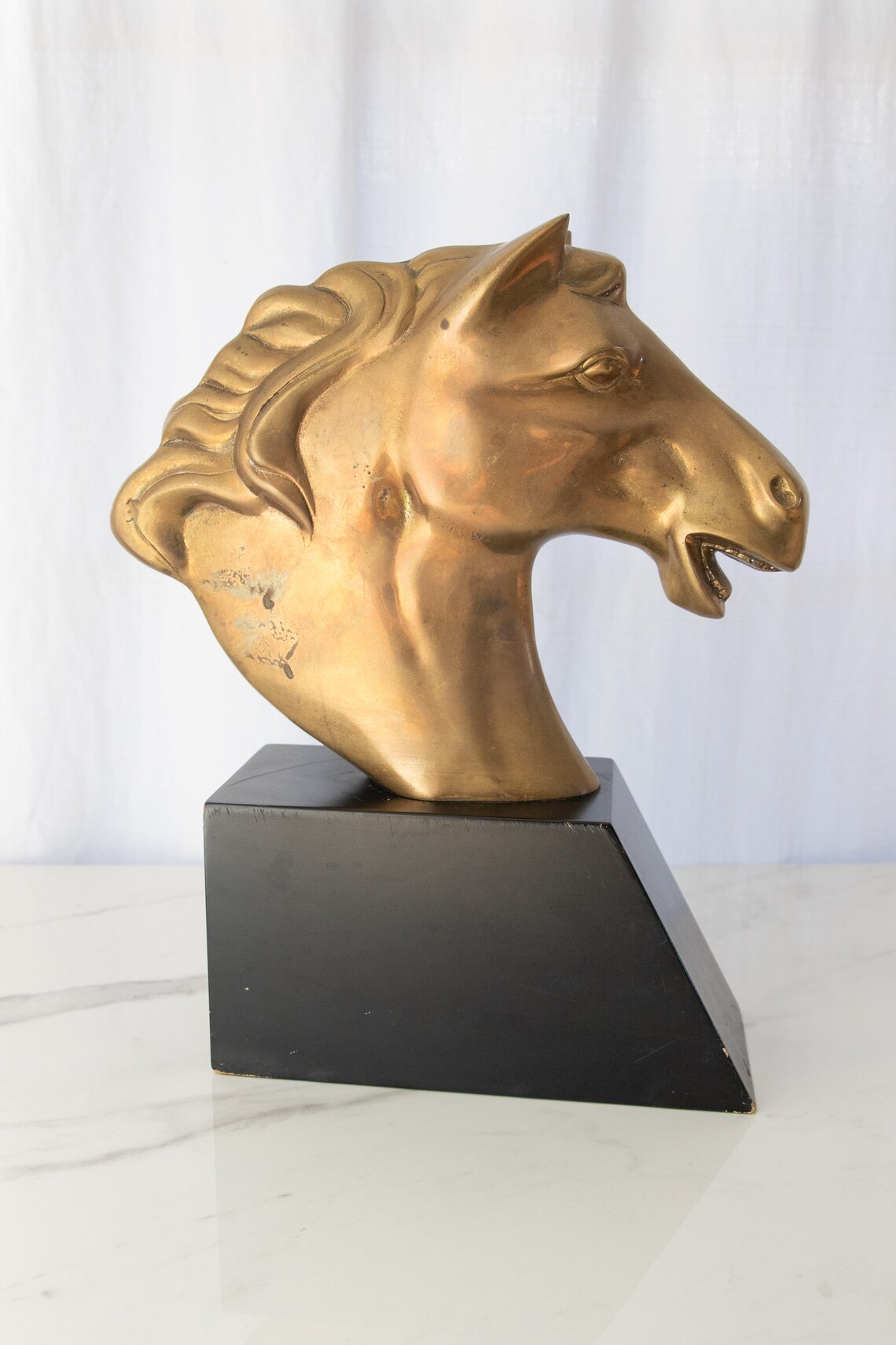 Vintage Gold Horse Head Statue/ Horse Head/ Retro Sculpture Etsy