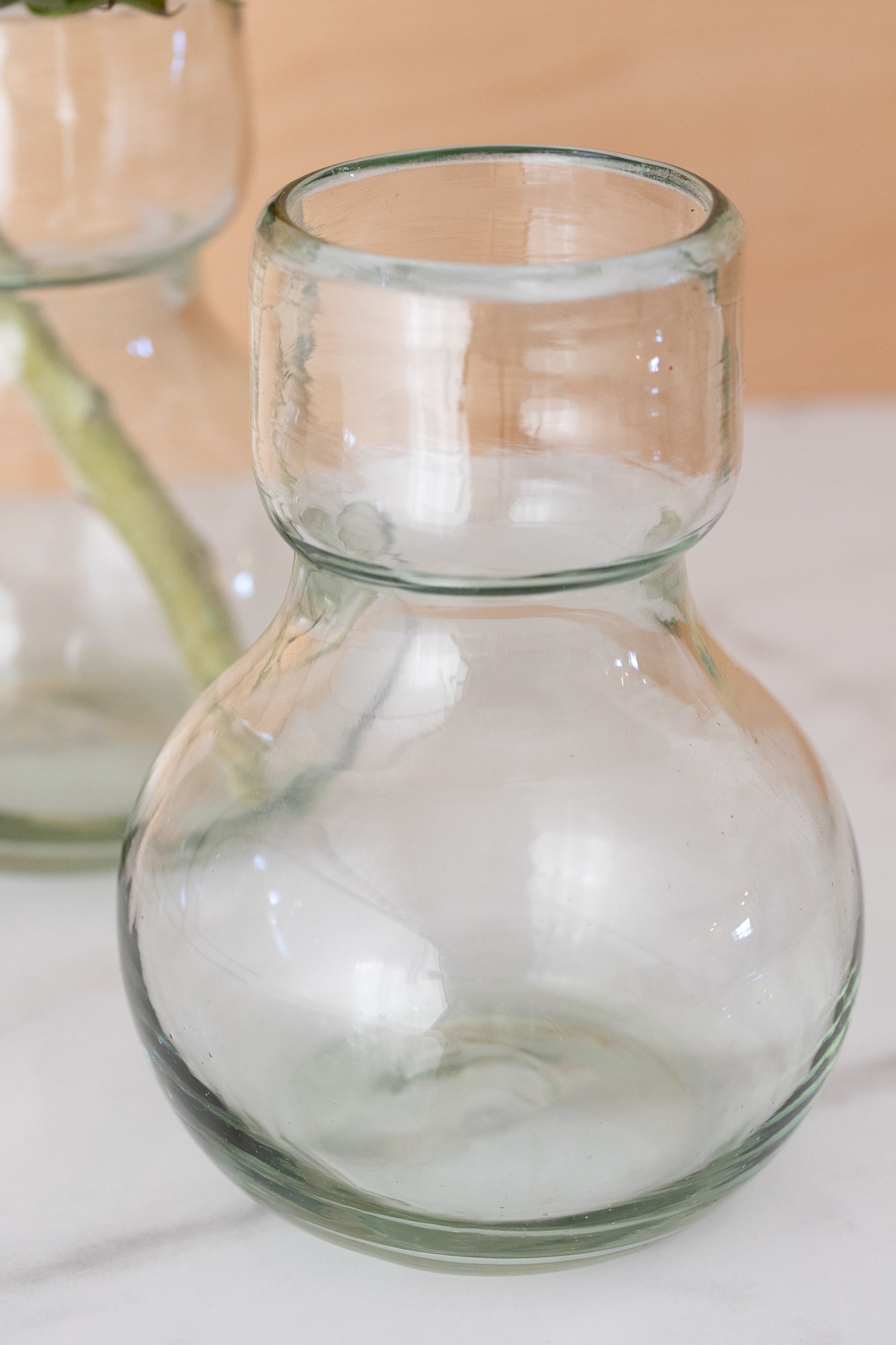2 Hand Blown Glass Vases for Indoor Bulb Forcing Etsy