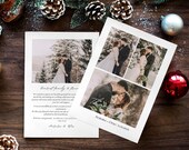 Christmas Photo Thankyou Note Template, Winter Boho Wedding Photo Thankyou, Minimalist Modern Canva Thankyou Card, Simple Christmas Thankyou