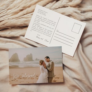 Elopement Wedding Template, We Eloped Announcement, Elopement Photo Template, Elopement Postcard Announcement, We Eloped Card