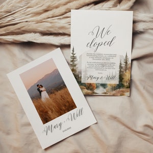 We Eloped Announcement, Elopement Wedding Template, Elopement Photo Template, Elopement Card Announcement, Elopement Card Template