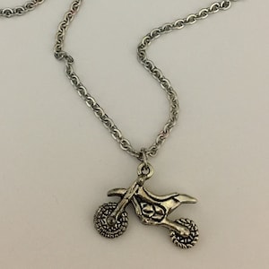 Dirt Bike / Motocross Charm Necklace- Racing Jewelry by Fastlane Jewelry