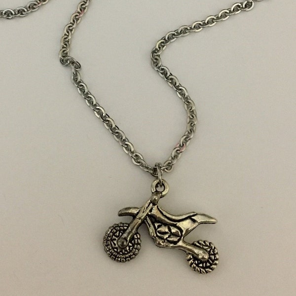 Dirt Bike / Motocross Charm Necklace- Racing Jewelry by Fastlane Jewelry