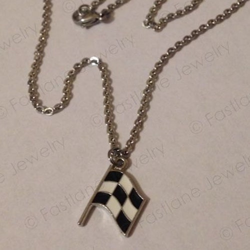 Winged Sprint Car Charm Necklace Racing Jewelry by Fastlane Etsy