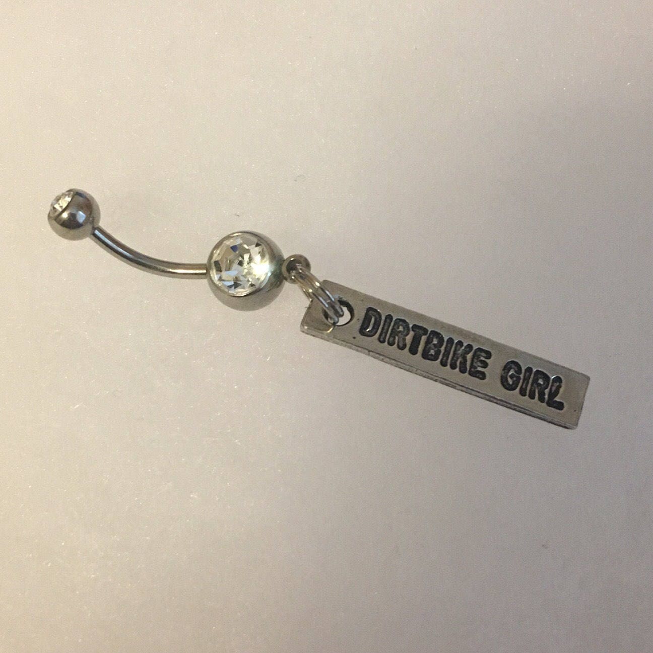 SALE Dirt Bike Girl Charm Belly Button / Navel Ring Only Etsy