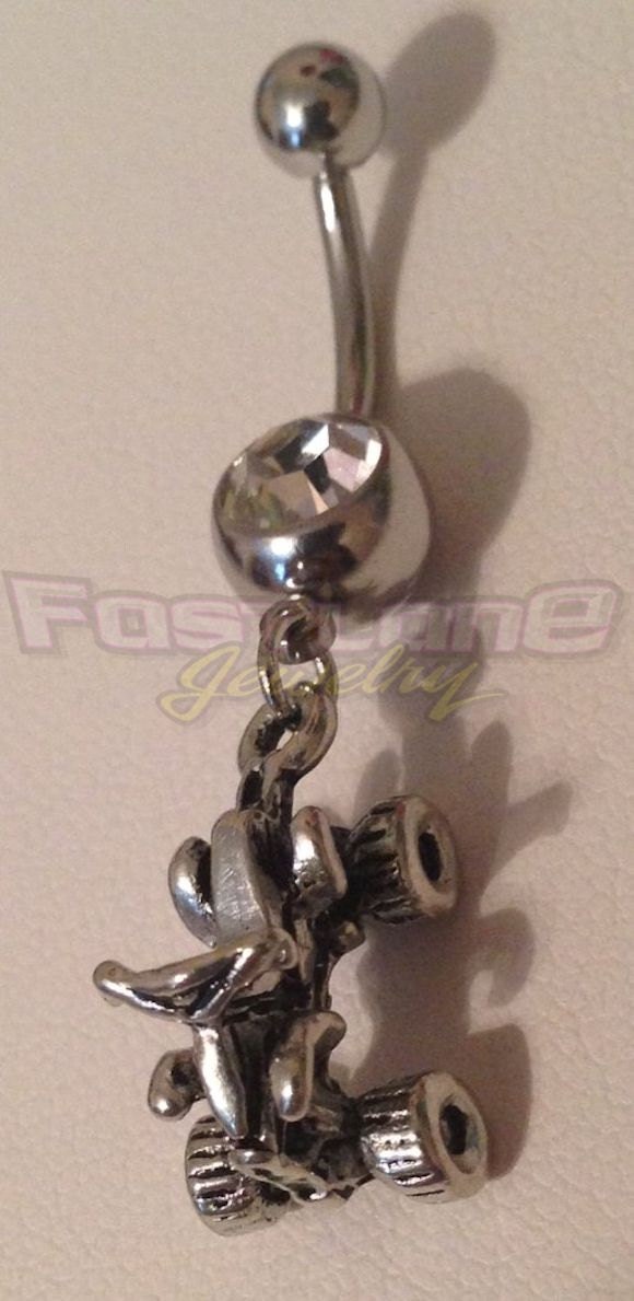 Four Wheeler ATV Quad Charm Belly Button Navel Ring Racing Jewelry by Fastlane Jewelry Etsy UK