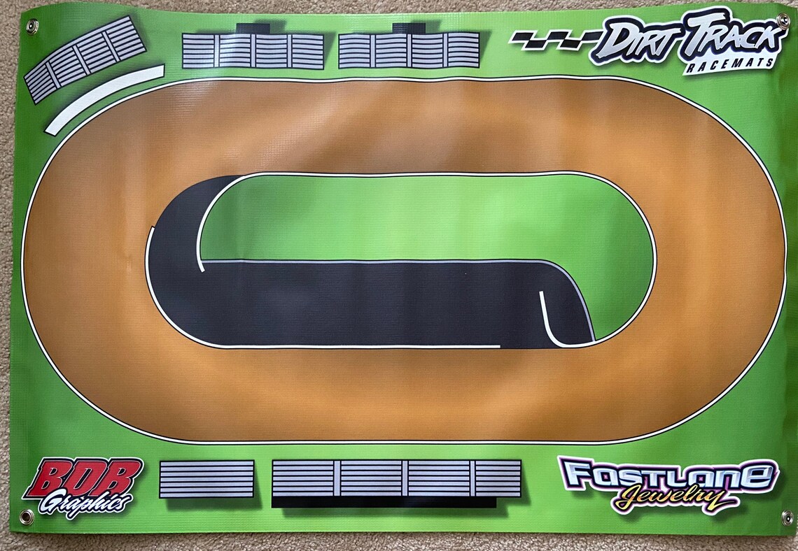 Dirt Track Racemat Oval Racetrack Kid's Play Mat Etsy