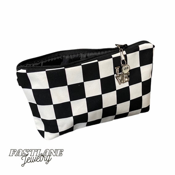 Checkered Flag Pattern Zip Up Cardigan Checkered Racing Flags #1 Zip Pouch
