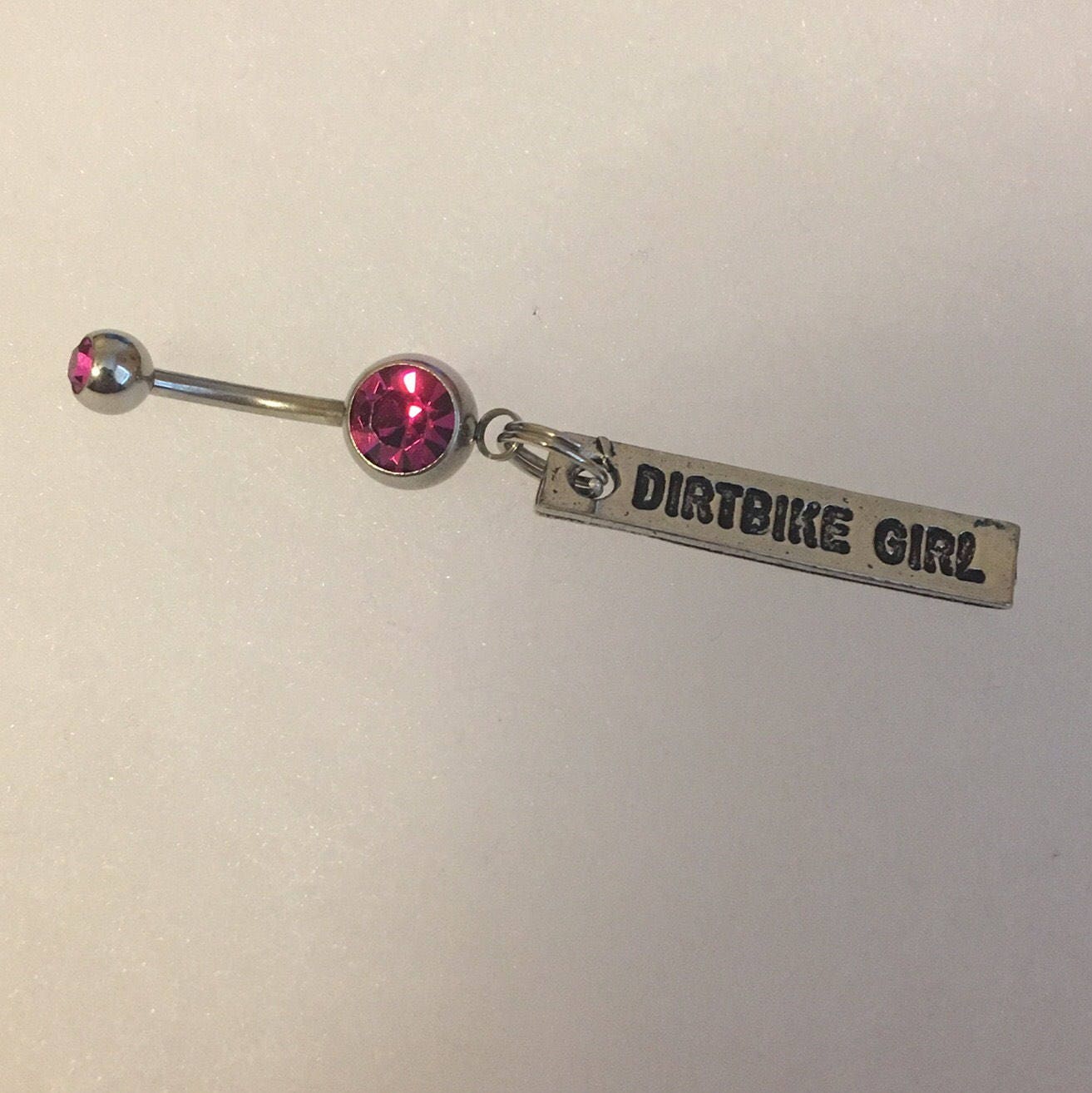 SALE Dirt Bike Girl Charm Belly Button / Navel Ring with Etsy