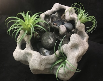 Handmade Indoor Fountain with  Unique Organic Freeform Shape. Perfect waterfall for the home or office.