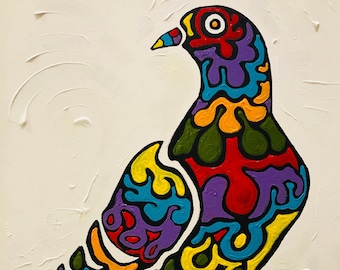 Pigeon Art Bird Painting by Matt Pecson MADE TO ORDER Animal Art Original Painting on Canvas Wall Art Room Decor Nursery Decor