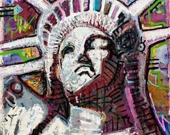 Statue of Liberty Art by Matt Pecson New York City Art NYC Pop Art Painting Canvas Wall Art MADE to ORDER Best Selling Items Gift for Him
