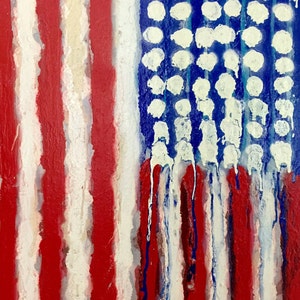 Reserved - American Flag Art Original Abstract Painting 20x24 Acrylic Painting Pop Art Wall Art Red White Blue Art Americana