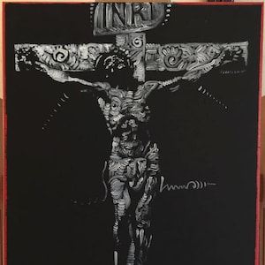 Religious Wall Art Jesus Christ Painting by Matt Pecson Christian Wall Art Christian Gifts Crucifix MADE TO ORDER