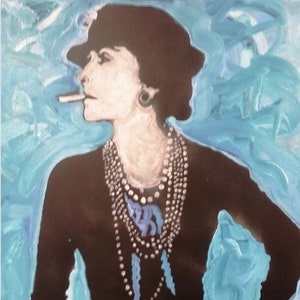 Coco Chanel Art by Matt Pecson Chanel Home Decor Chanel Painting Fashion Wall Art MADE TO ORDER Best Selling Items Bedroom Decor
