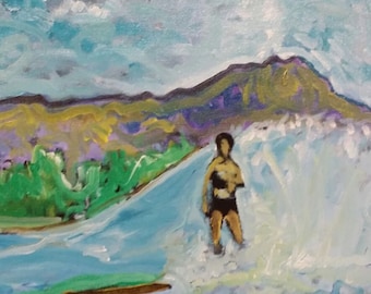 Surfboard Wall Art Hawaiian Art by Matt Pecson Surf Art Beach Decor Coastal Decor MADE TO ORDER Canvas Wall Art Original Painting