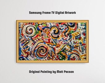 Samsung Frame TV Art, Abstract TV Art, Colorful Frame Art for tv, Art for tv, tv Screensaver, Instant Decor, Digital Download