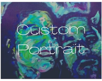 CUSTOM Couple Portrait Paintings on Canvas by Matt Pecson Pop Art Painting from Photo Best Selling Items Bedroom Wall Decor over the Bed