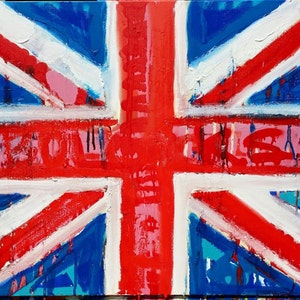 Union Jack Flag Painting by Matt Pecson MADE TO ORDER Pop Art Painting Acrylic Painting Housewarming Gift Wedding Gift