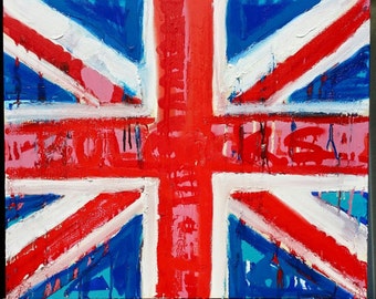 UNION アート Union Jack Flag Painting by Matt Pecson MADE TO ORDER Pop Art