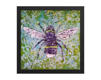 Honey Bee Fine Art Prints by Matt Pecson, Small Square Art Print, Nature Print, Bathroom Nursery Wall Decor, Gift for Her Mom