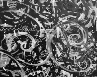 Abstract Painting Abstract Art by Matt Pecson Black and White Art Original Painting Canvas Wall Art MADE TO ORDER